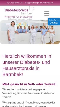 Vorschau der mobilen Webseite diabetespraxis-barmbek.de, Anke Gottschalk