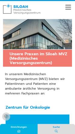 Vorschau der mobilen Webseite siloah.de, Zentrum für Onkologie Pforzheim