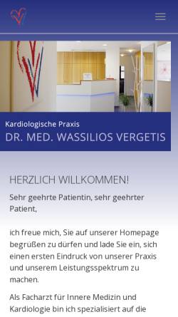 Vorschau der mobilen Webseite www.die-herzpraxis.de, Vergetis, Dr. med. Wassilios