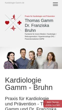 Vorschau der mobilen Webseite www.kardiologie-gamm.de, Kardiologie Gamm
