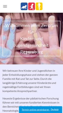 Vorschau der mobilen Webseite www.kinderarzt-regensburg.com, Dr. med. Judith Glöckner-Pagel, Dr. med. Bettina Meinel, Guido Judex