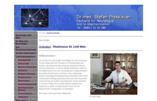 Vorschau von www.nervenzentrum.at, Presslauer, Dr. med. Stefan