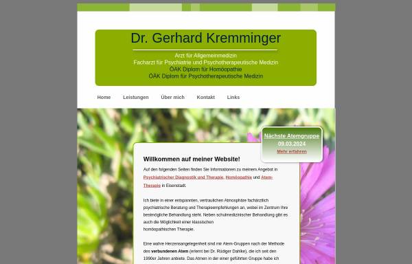 Vorschau von www.praxis-kremminger.at, Kremminger, Dr. Gerhard