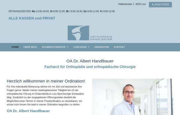 Vorschau von www.drhandlbauer.at, Infanger, Dr. Andreas