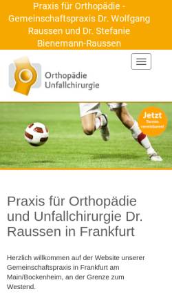 Vorschau der mobilen Webseite www.praxis-raussen.de, Raussen, Dr. Wolfgang und Bienemann-Raussen, Dr. Stefanie
