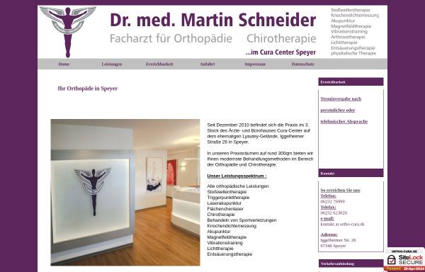 Vorschau von www.ortho-cura.de, Schneider, Dr. med. Martin