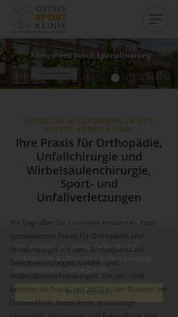 Vorschau der mobilen Webseite www.ostseesportklinik.de, Ostsee-Sportklinik