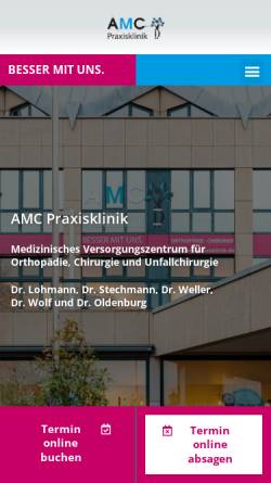 Vorschau der mobilen Webseite amc-praxisklinik.de, AMC-Praxisklinik