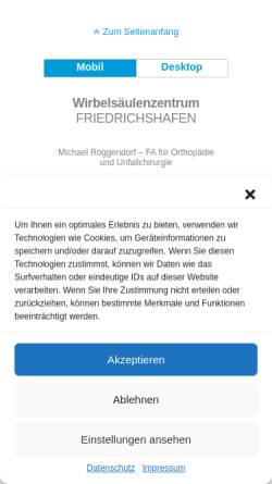 Vorschau der mobilen Webseite wzfr.de, Wirbelsäulenzentrum Friedrichshafen
