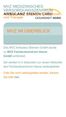 Vorschau der mobilen Webseite www.ambulanz-bremen.de, MVZ Ambulanz Bremen GmbH - Strahlentherapie