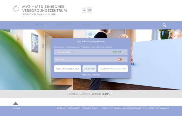 Vorschau von www.mvz-schuechtermann-klinik.de, MVZ Bad Rothenfelde an der Schüchtermann-Klinik GmbH