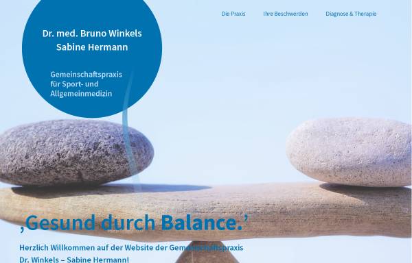 Vorschau von www.dr-winkels.de, Gemeinschaftspraxis Dr. med. Bruno Winkels, Sabine Hermann, Dr. med. Cordula Raupach