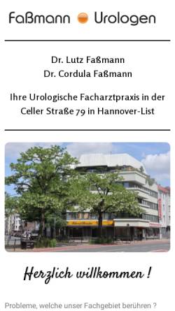 Vorschau der mobilen Webseite www.fassmann-urologen.de, Urologische Facharztpraxis Dres. Cordula und Lutz Faßmann