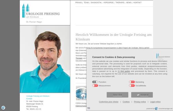 Vorschau von www.freising-urologie.de, Urologie Freising am Klinikum Dr. med. Florian Hagn