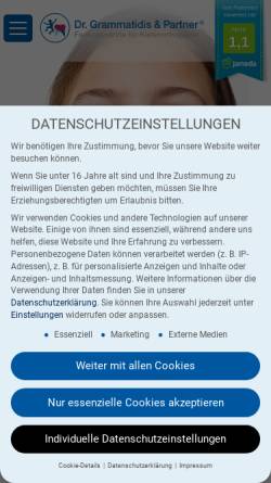 Vorschau der mobilen Webseite www.grammatidis-partner.de, Dr. med. dent. Alexis Grammatidis - Kieferorthopädische Praxis
