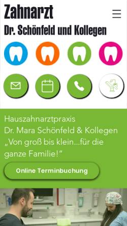 Vorschau der mobilen Webseite zahn-kuenste.com, Dr. med. dent. Mara Schönfeld
