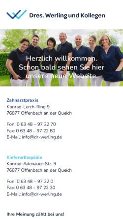 Vorschau der mobilen Webseite www.landau-zahnarztpraxis.de, Dres. Werling und Kollegen