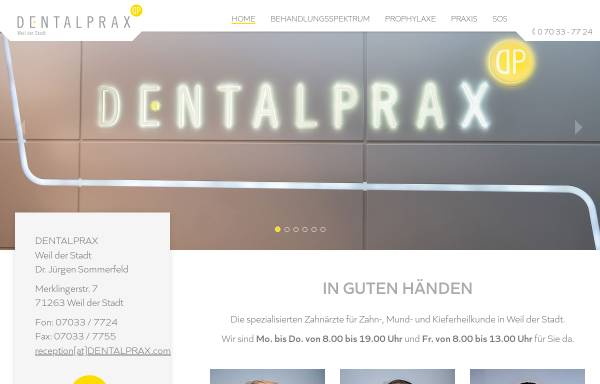 Vorschau von www.dentalprax.com, Dentalprax Weil der Stadt