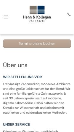 Vorschau der mobilen Webseite www.zahnarzt-henn.de, Henn & Kollegen
