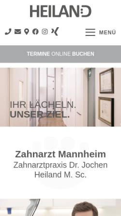 Vorschau der mobilen Webseite www.zahnarztpraxis-heiland.de, Zahnarztpraxis Jochen Heiland