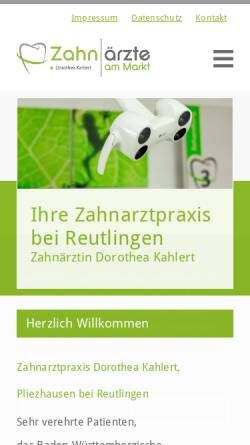 Vorschau der mobilen Webseite www.zahnarzt-reutlingen-pliezhausen.de, Zahnarztpraxis Dorothea Kahlert