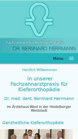 Vorschau der mobilen Webseite kieferorthopaedie-herrmann.de, Dr. Christine Herrmann-Flechtenmacher