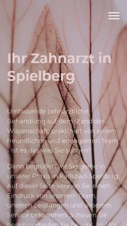 Vorschau der mobilen Webseite www.zahnarzt-spielberg.de, Susanne Schindelhauer