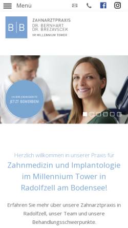 Vorschau der mobilen Webseite zahnarzt-praxis-radolfzell.de, Zahnarztpraxis Dr. Bernhart und Dr. Brezavscek