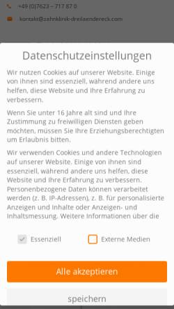 Vorschau der mobilen Webseite www.zahnklinik-dreilaendereck.com, Zahnklinik Dreiländereck