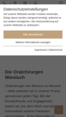 Vorschau der mobilen Webseite www.die-oralchirurgen.de, Die Oralchirurgen - Dr. Klug, Dr. Roers, Dr. Feldmann & Kollegen