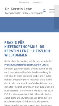 Vorschau der mobilen Webseite lenz-kfo.de, Dr. Kerstin Lenz