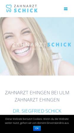 Vorschau der mobilen Webseite www.zahnarztschick.de, Dr. Siegfried Schick