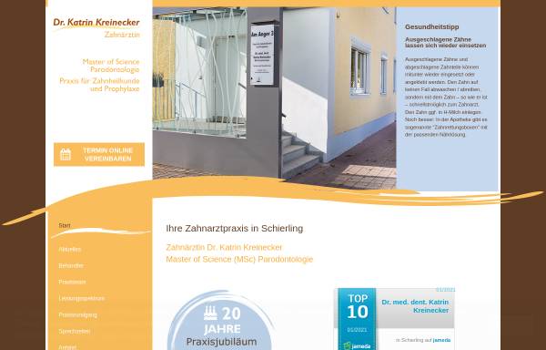 Vorschau von www.zahnarzt-schierling.de, Zahnarztpraxis Dr. Katrin Kreinecker