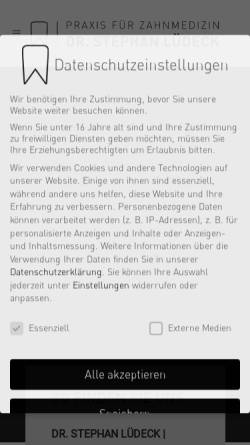Vorschau der mobilen Webseite www.zahnarzt-regenstauf.de, Dr. Stephan Lüdeck