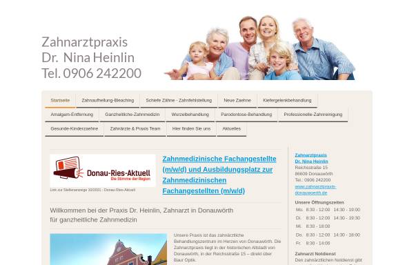 Vorschau von www.zahnarztpraxis-donauwoerth.de, Dr. med. dent. Nina Heinlin