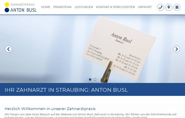 Vorschau von zahnarzt-busl-straubing.de, Zahnarztpraxis Anton Busl.