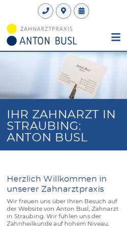 Vorschau der mobilen Webseite zahnarzt-busl-straubing.de, Zahnarztpraxis Anton Busl.