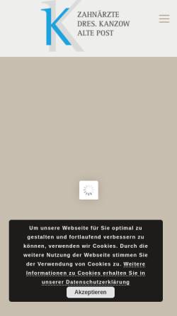 Vorschau der mobilen Webseite www.dres-kanzow.de, Zahnärzte Dres. Kanzow Alte Post