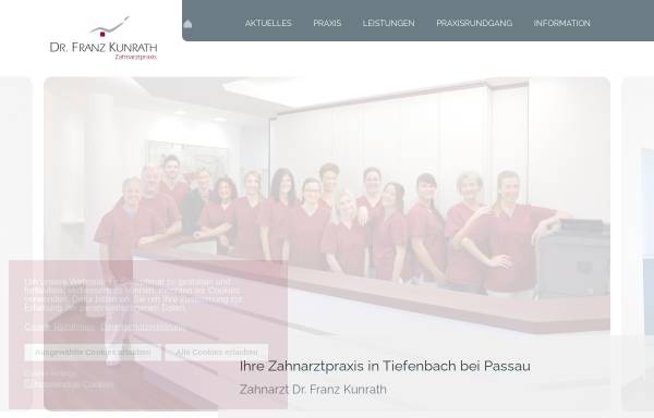 Vorschau von www.zahnarzt-passau-tiefenbach.de, Zahnarztpraxis Dr. med. dent. Franz Kunrath
