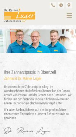 Vorschau der mobilen Webseite www.zahnarzt-obernzell.de, Zahnarztpraxis Dr. Rainer Luger