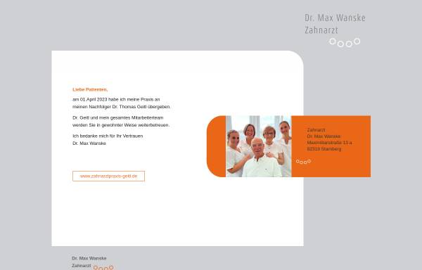 Vorschau von www.dr-wanske.de, Zahnarzt Dr. Max Wanske