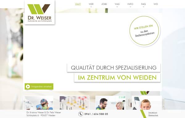 Vorschau von www.zahnarzt-weiser-weiden.de, BAG Dr. Weiser – Zahnärzte am Schlörplatz GbR