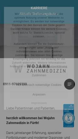 Vorschau der mobilen Webseite www.wojahn-zahnmedizin.de, Wojahn Zahnmedizin