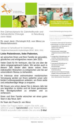 Vorschau der mobilen Webseite www.praxis-dr-von-wenz.de, Dr. Christoph von Wenz zu Niederlahnstein