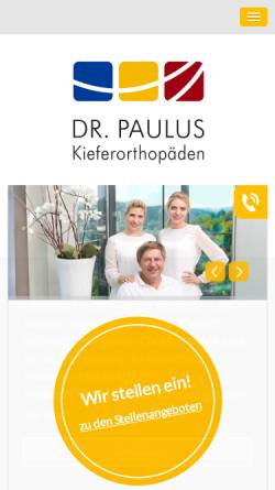 Vorschau der mobilen Webseite www.kieferorthopaede-passau.de, Praxis für Kieferorthopädie Dr. Michael Paulus