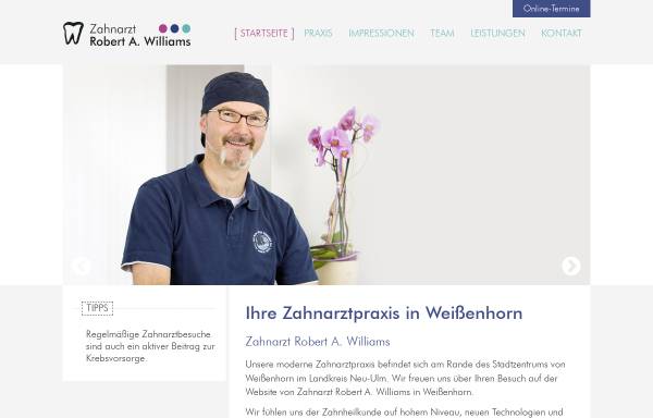 Vorschau von www.zahnarzt-weissenhorn.de, Zahnarztpraxis Robert A. Williams