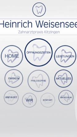 Vorschau der mobilen Webseite www.zahnarztpraxis-heinrich-weisensee.de, Zahnarztpraxis Heinrich Weisensee