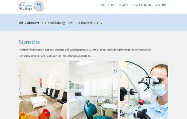 Vorschau von www.zahnarzt-dr-hirschinger.de, Zahnarztpraxis Dr. Andreas Hirschinger