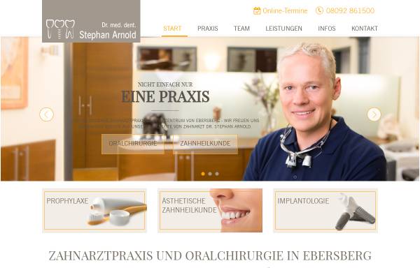 Vorschau von www.praxis-dr-arnold.de, Dr. Stephan Arnold, Zahnarzt