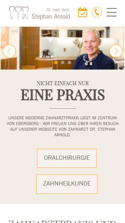 Vorschau der mobilen Webseite www.praxis-dr-arnold.de, Dr. Stephan Arnold, Zahnarzt